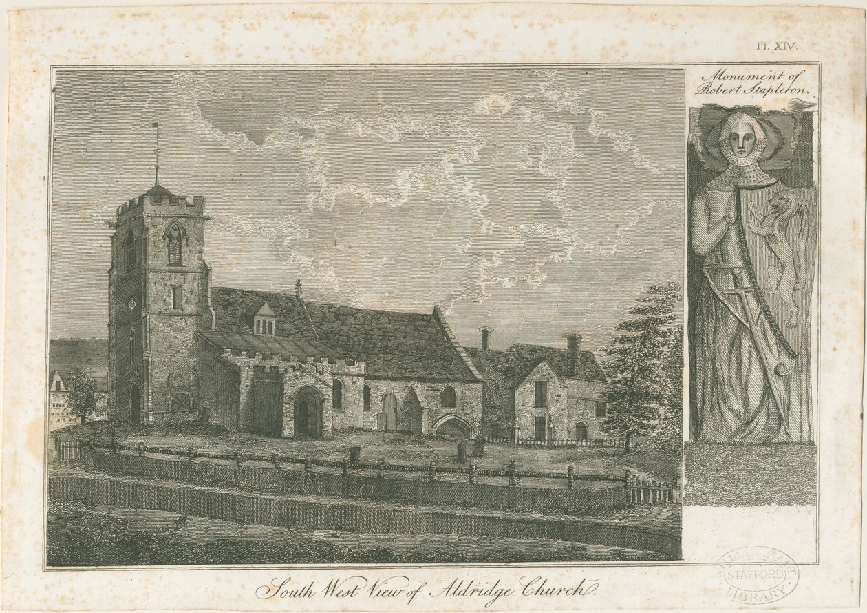 Aldridge Kilisesi: gravür, nd [1762-1802] by Stebbing Shaw