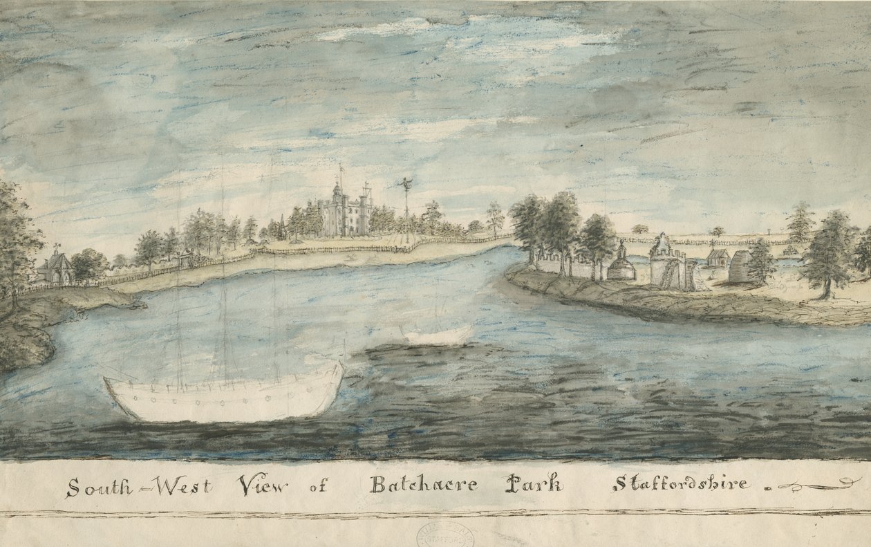 Batchacre Park: renkli çizim, nd [?19th Century] by Stebbing Shaw