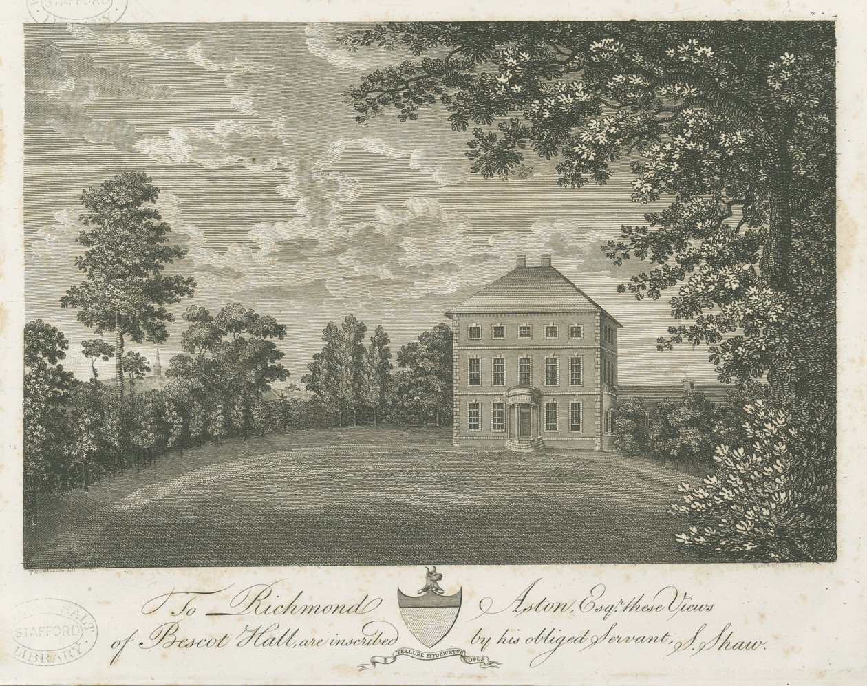 Bescot Hall: gravür ve [19. yüzyılın sonları] by Stebbing Shaw