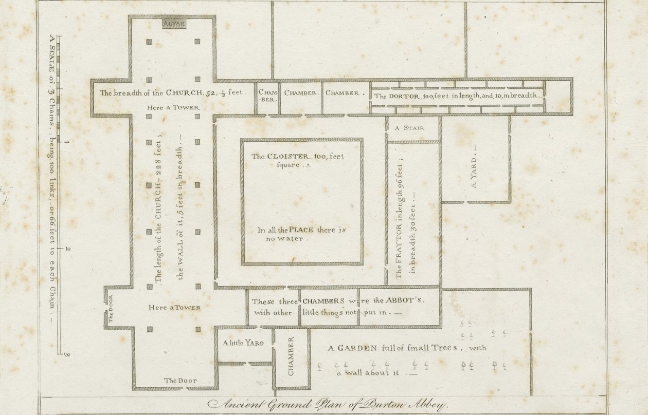 Burton-upon-Trent Manastırı: gravür, nd [c 1795] (baskı) by Stebbing Shaw