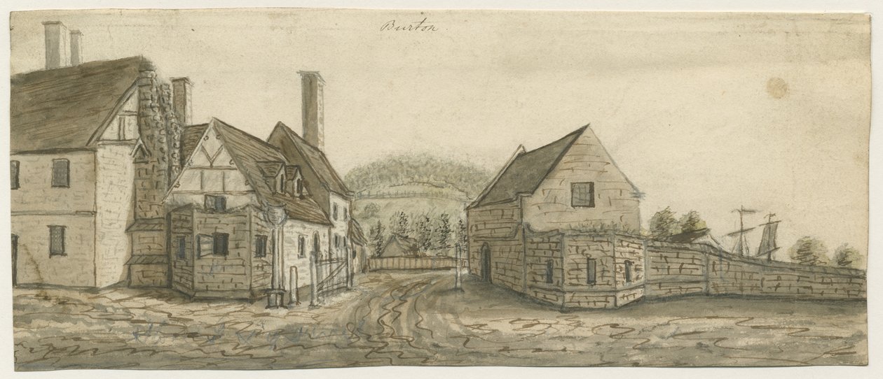 Burton-upon-Trent Manastırı: sulu boya ve [c 1795] by Stebbing Shaw