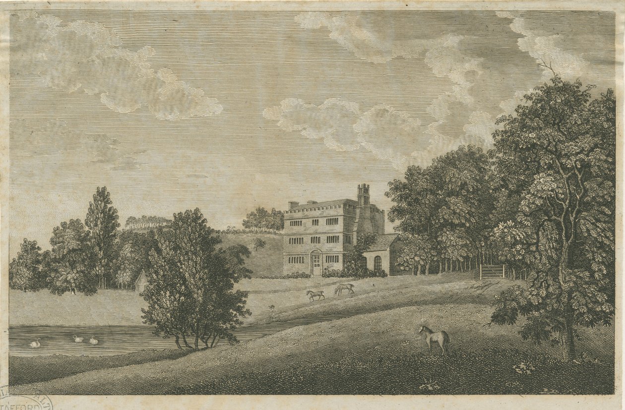 Butterton Hall: gravür ve [?18. yüzyıl] (baskı) by Stebbing Shaw