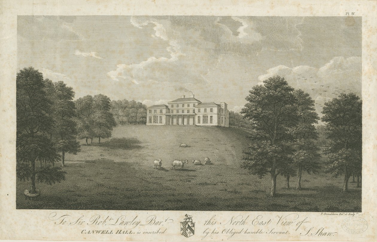 Canwell Hall: gravür, 1797 by Stebbing Shaw