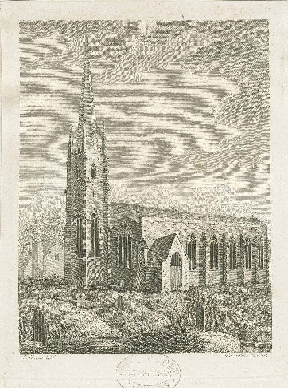 Clifton Campville Kilisesi: gravür, nd [c 1790] (baskı) by Stebbing Shaw