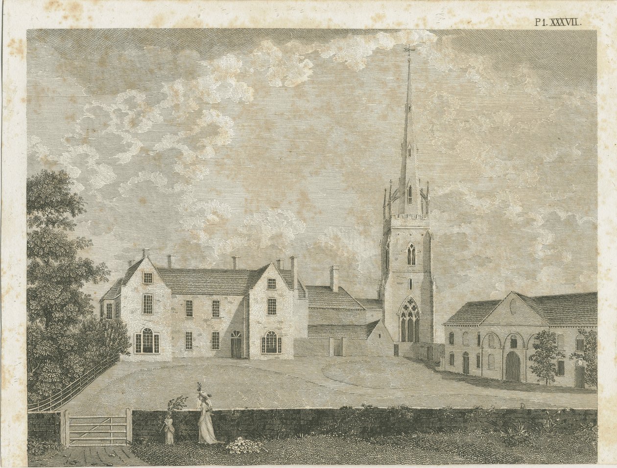Clifton Campville Kilisesi: gravür, nd [c 1790] by Stebbing Shaw