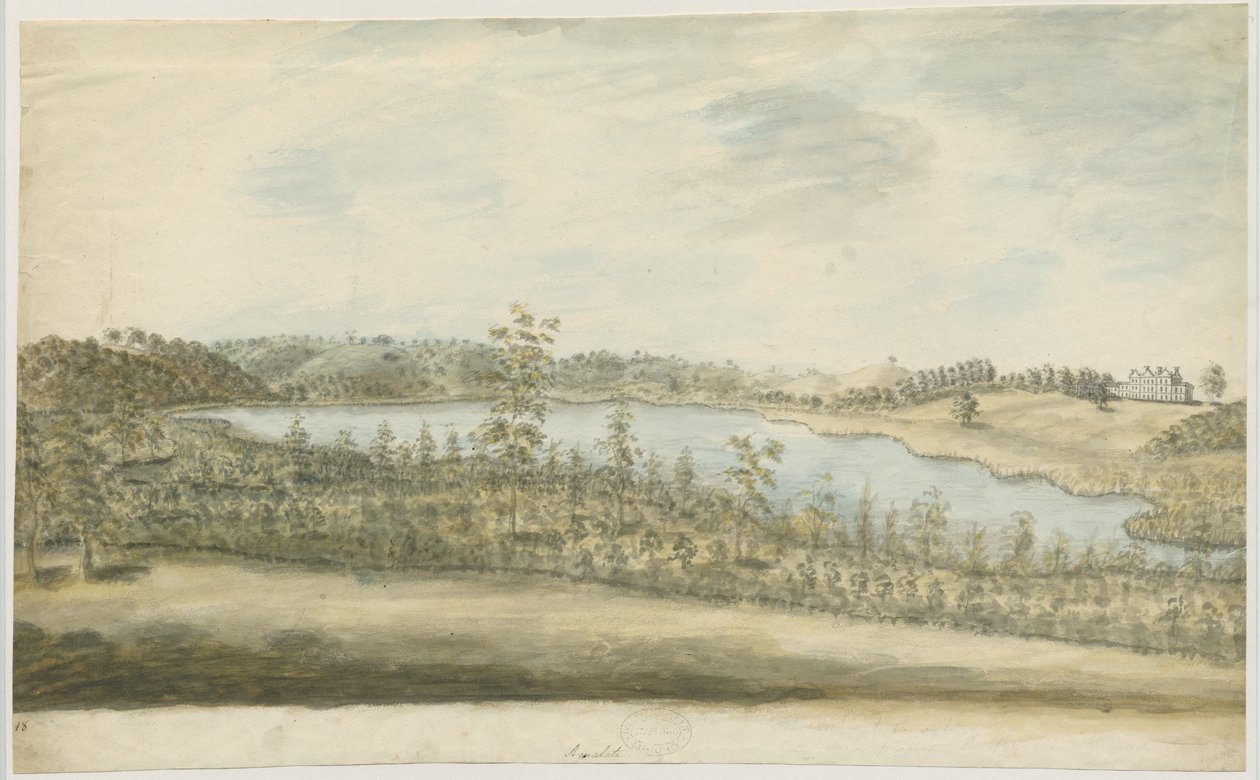 Forton - Aqualate Salonu: sulu boya, nd [1762-1802] by Stebbing Shaw