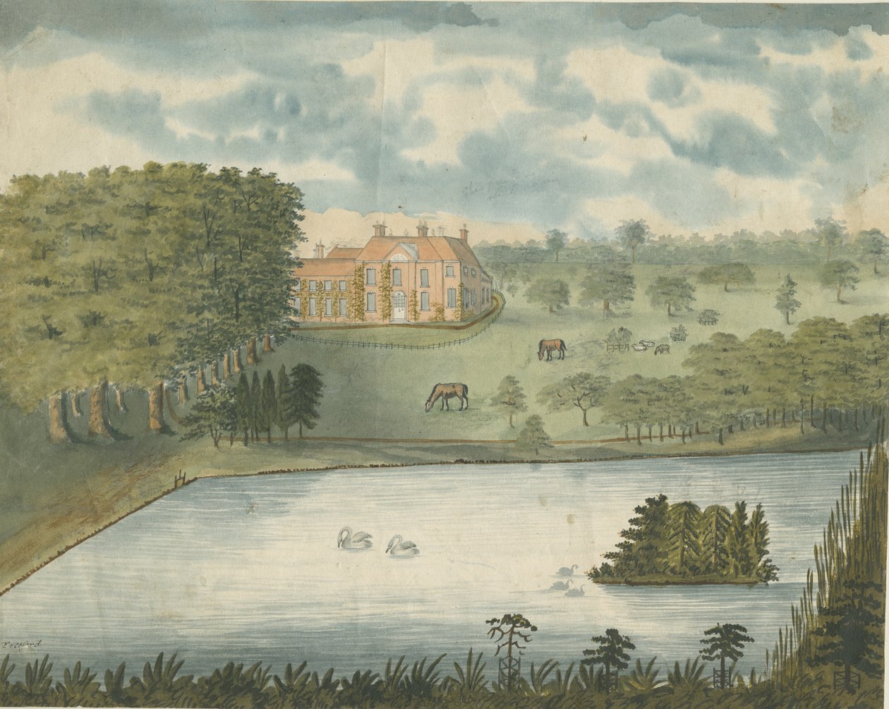 Freeford Hall: sulu boya, nd [1762-1802] by Stebbing Shaw