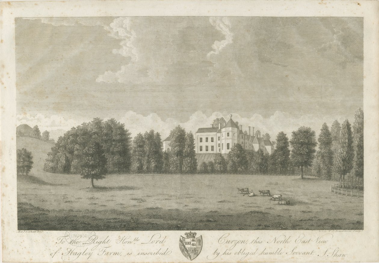 Hagley Hall: gravür by Stebbing Shaw