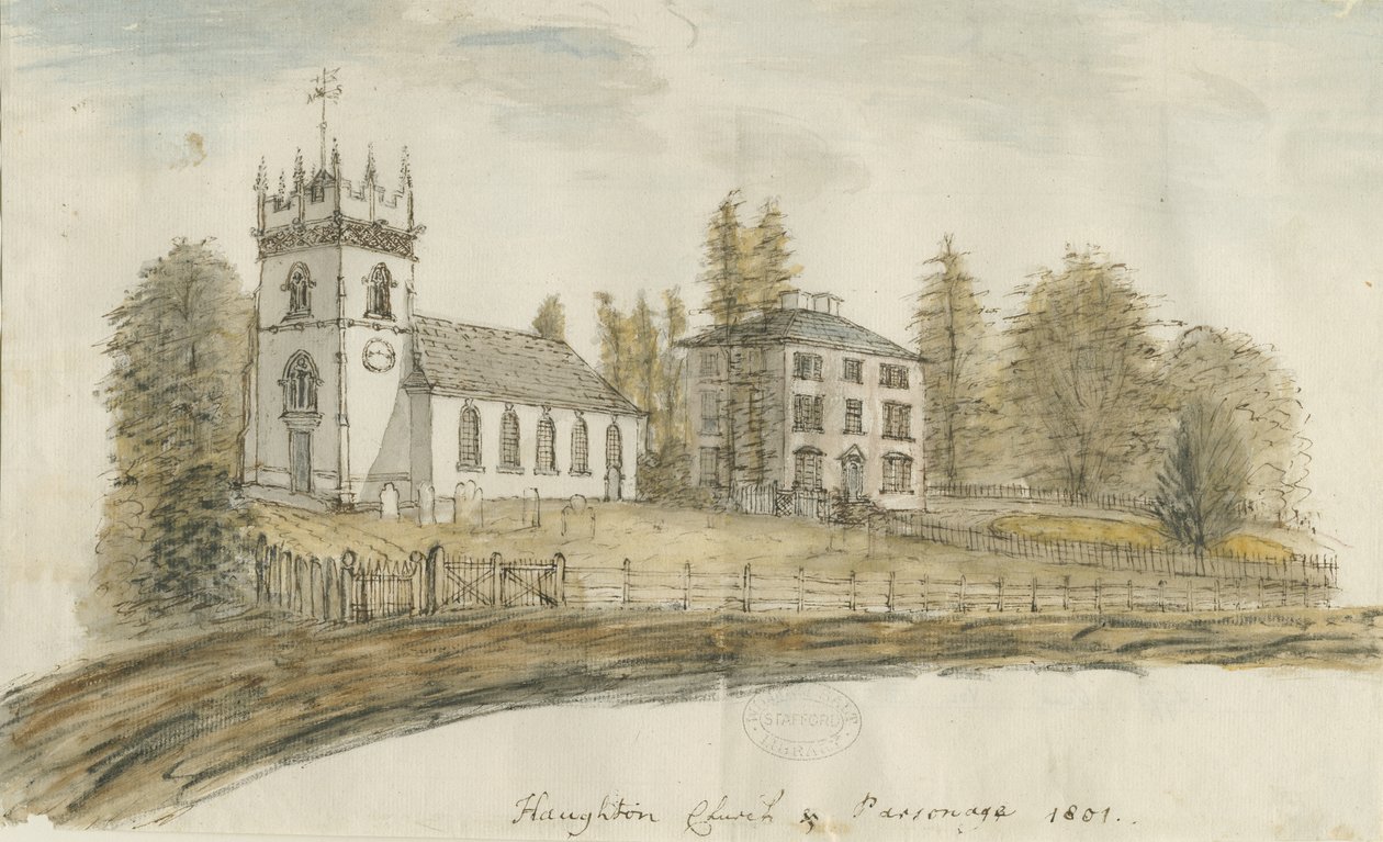 Haughton Kilisesi: sulu boya, 1801 by Stebbing Shaw