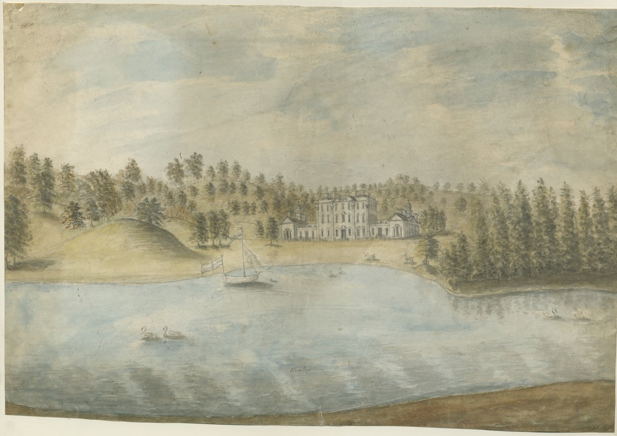 Himley Hall: sulu boya, nd [1762-1798] by Stebbing Shaw