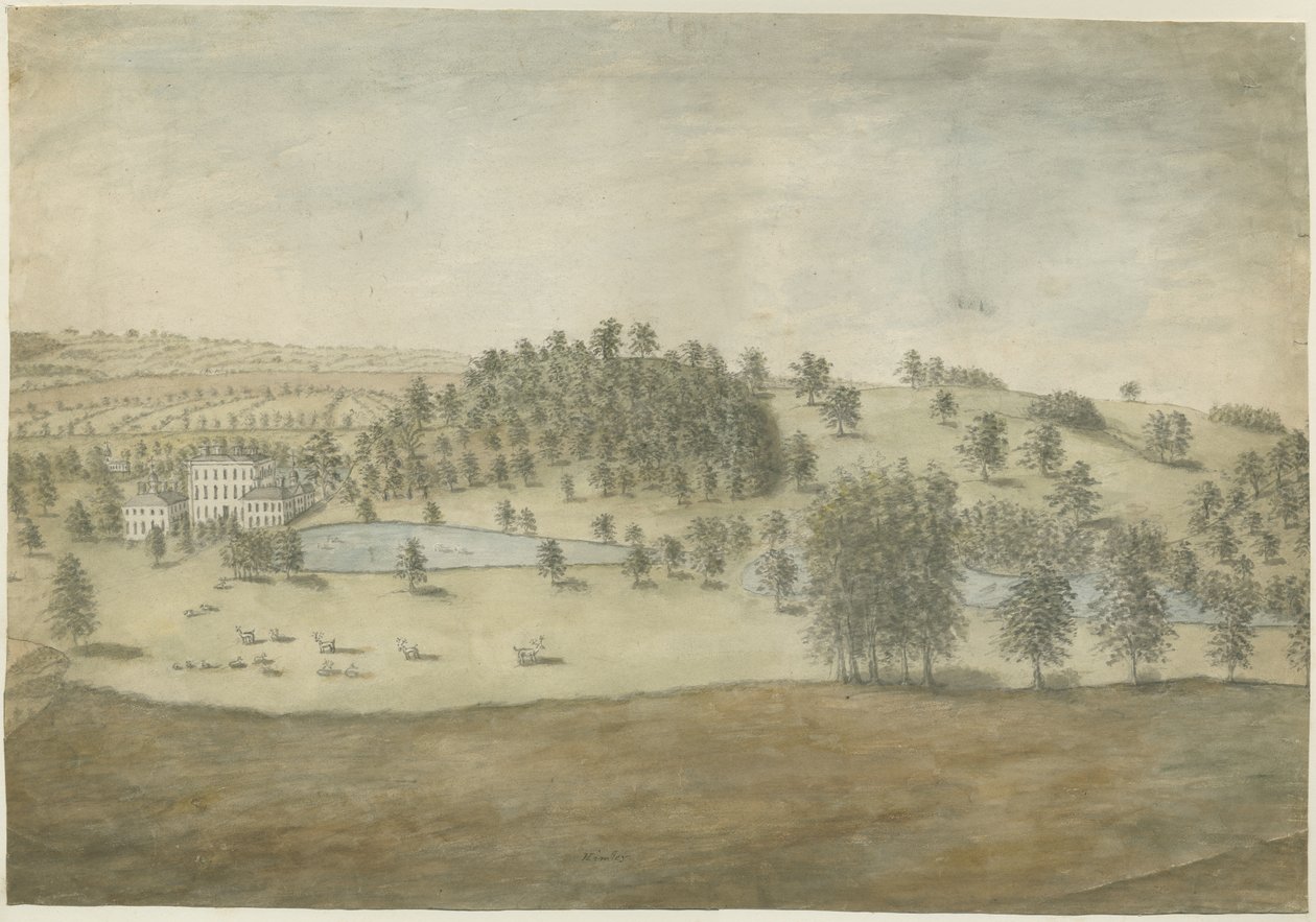 Himley Hall: sulu boya, nd [1762-1798] by Stebbing Shaw