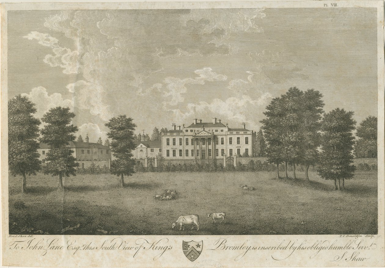Kings Bromley Hall: gravür, [17]96 (baskı) by Stebbing Shaw