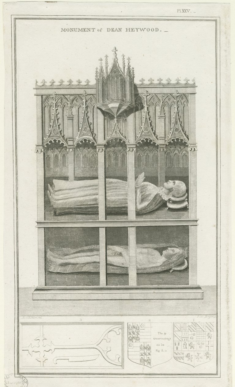 Lichfield Katedrali - Dean Heywood Anıtı: gravür, nd [1762-1798] (baskı) by Stebbing Shaw