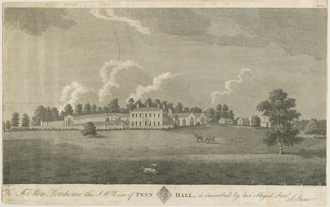 Penn Hall: gravür ve [18. yüzyılın sonları] (baskı) by Stebbing Shaw