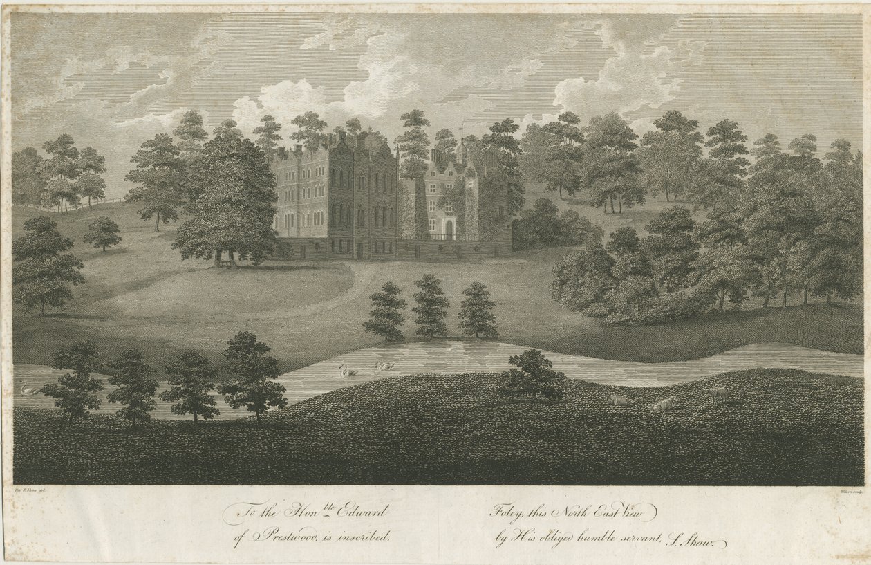 Prestwood Hall: gravür, nd [1762-1802] (baskı) by Stebbing Shaw