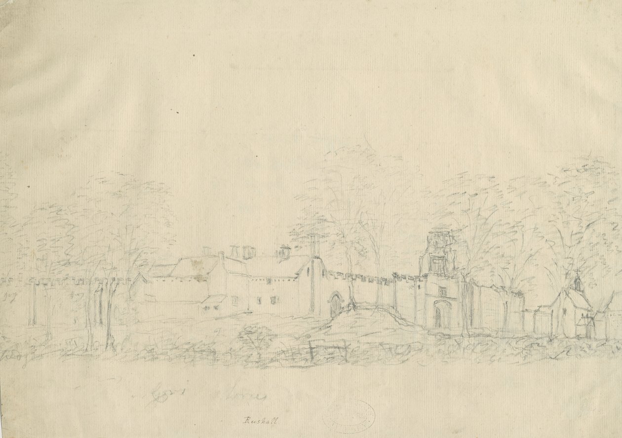 Rushall Kalesi/Salon: karakalem, nd [1762-1802] (çizim) by Stebbing Shaw