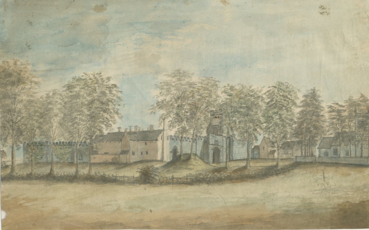 Rushall Kalesi/Salon: sulu boya, nd [1791] by Stebbing Shaw