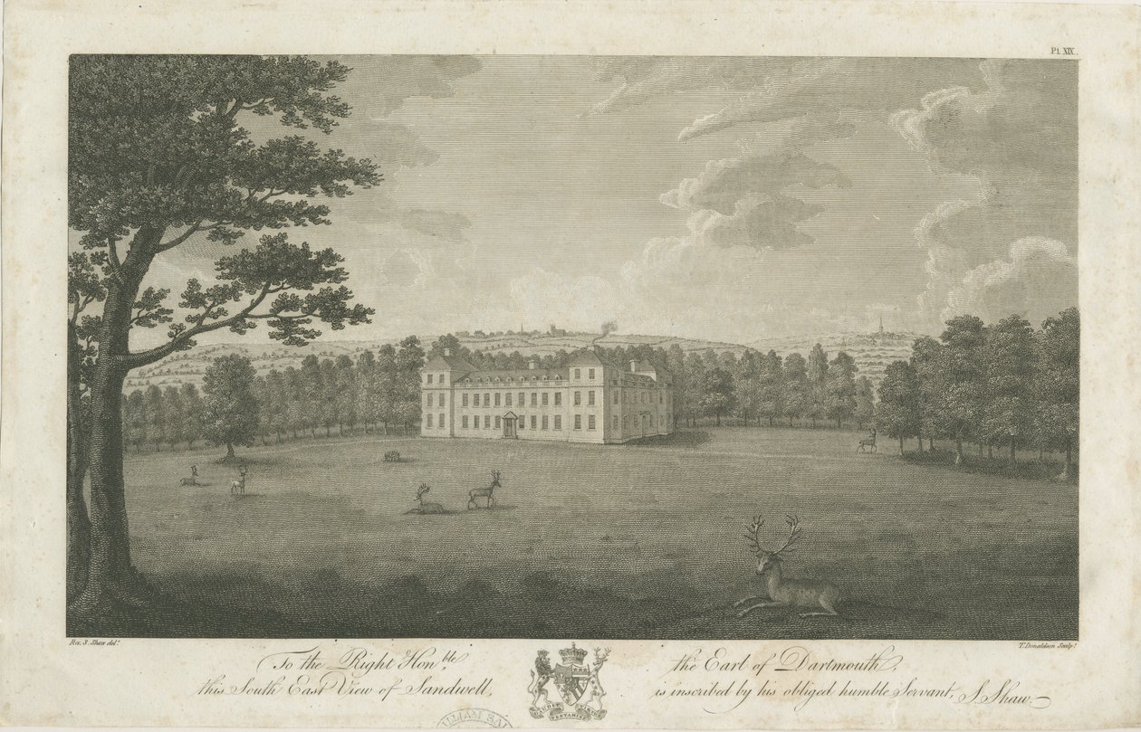 Sandwell Park - Salon: gravür, nd [1762-1798] by Stebbing Shaw