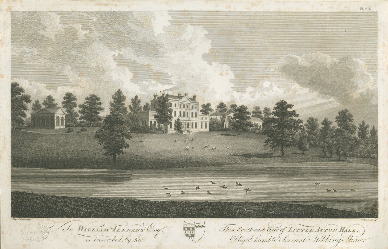 Shenstone - Little Aston Hall: gravür, nd [1762-1798] (baskı) by Stebbing Shaw
