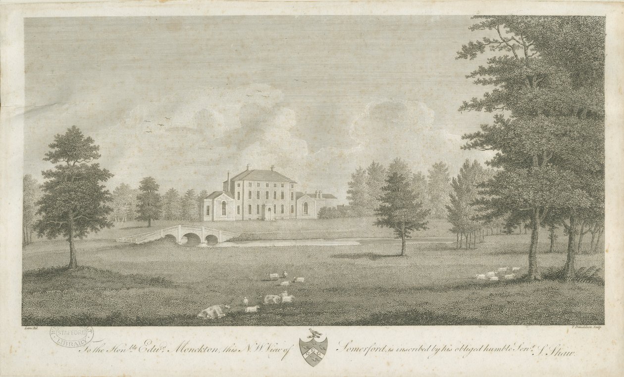Somerford Hall: gravür ve [18. yüzyılın sonları] (baskı) by Stebbing Shaw