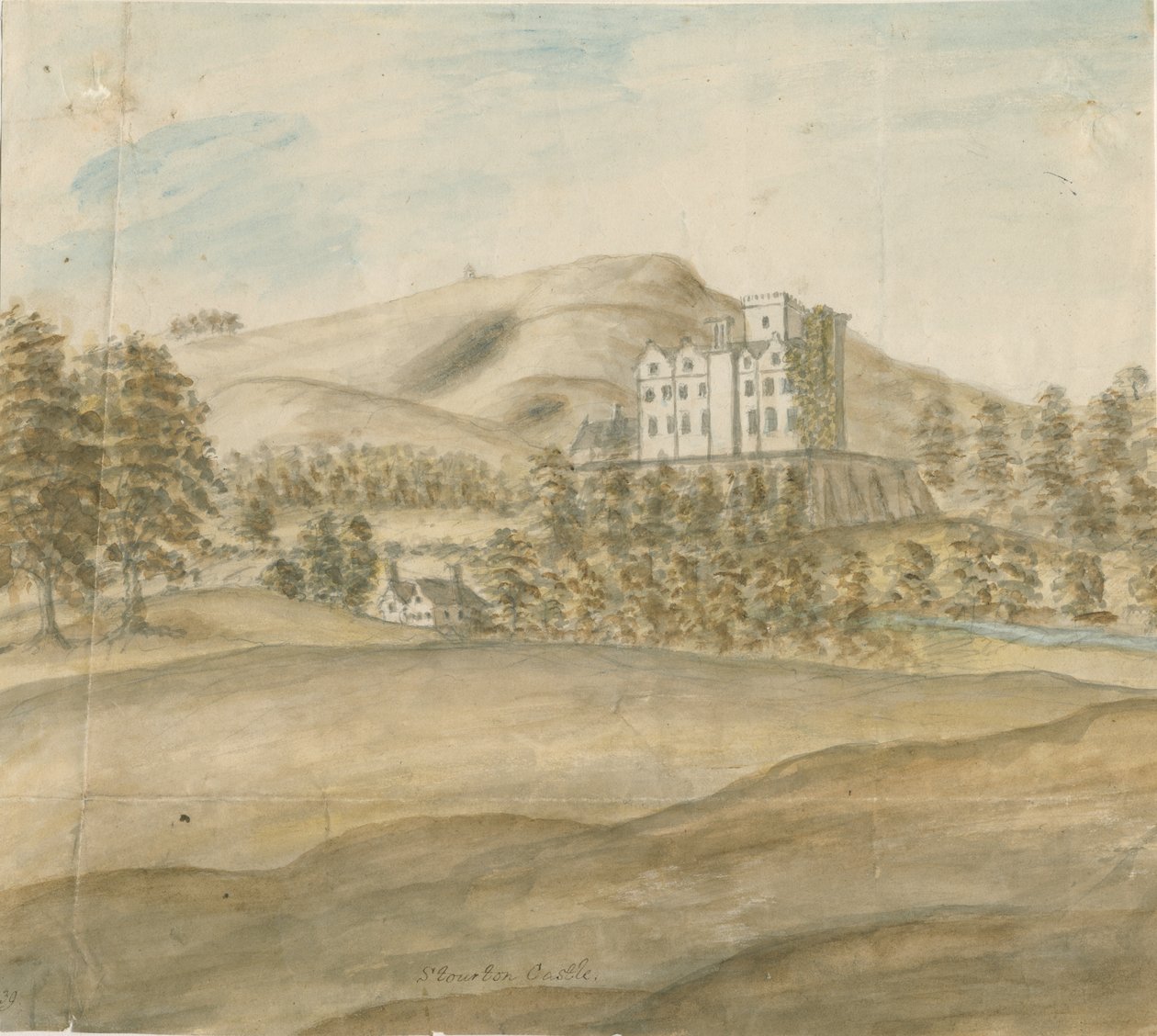 Stourton Kalesi: sulu boya, nd [1762-1798] by Stebbing Shaw