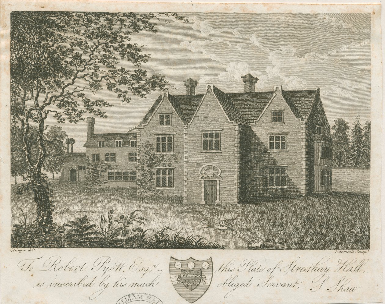 Streethay Hall: gravür ve [18. yüzyılın sonları] (baskı) by Stebbing Shaw