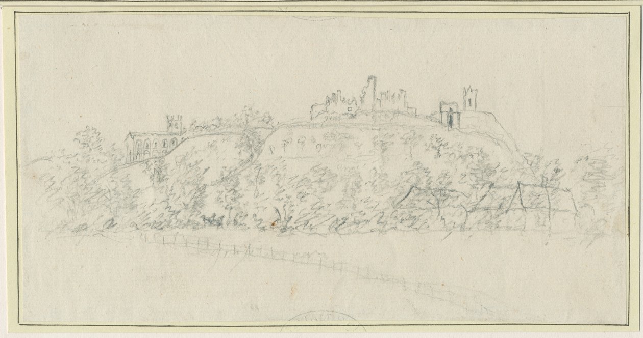 Tutbury Kalesi: karakalem, nd [1762-1802] by Stebbing Shaw