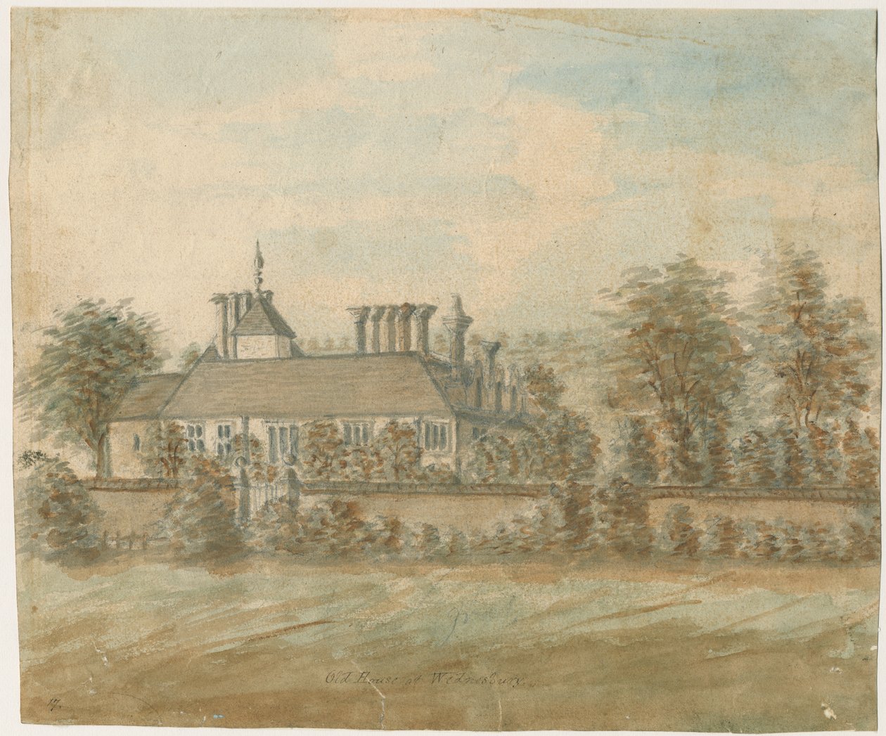 Wednesbury - Eski Ev: sulu boya, nd [1762-1798] by Stebbing Shaw