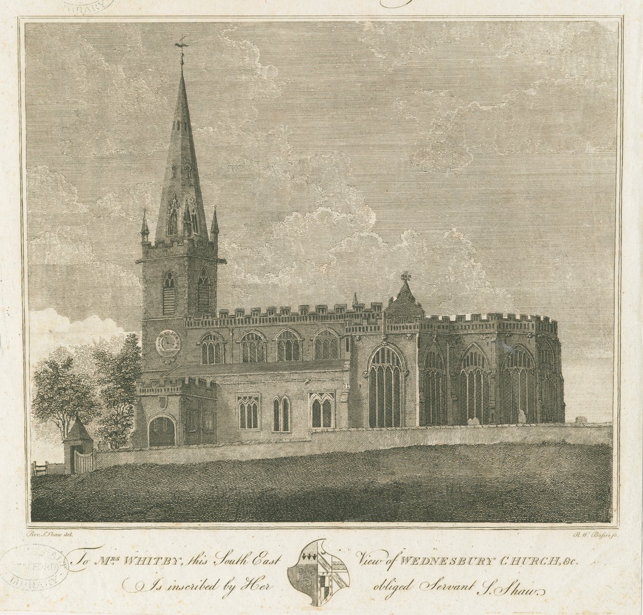 Wednesbury Kilisesi: gravür, nd [1762-1802] by Stebbing Shaw
