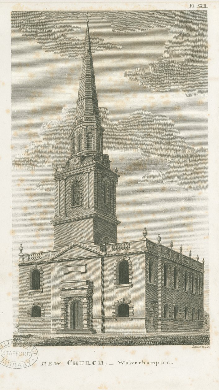 Wolverhampton - St. John Kilisesi: gravür ve [c 1798] by Stebbing Shaw