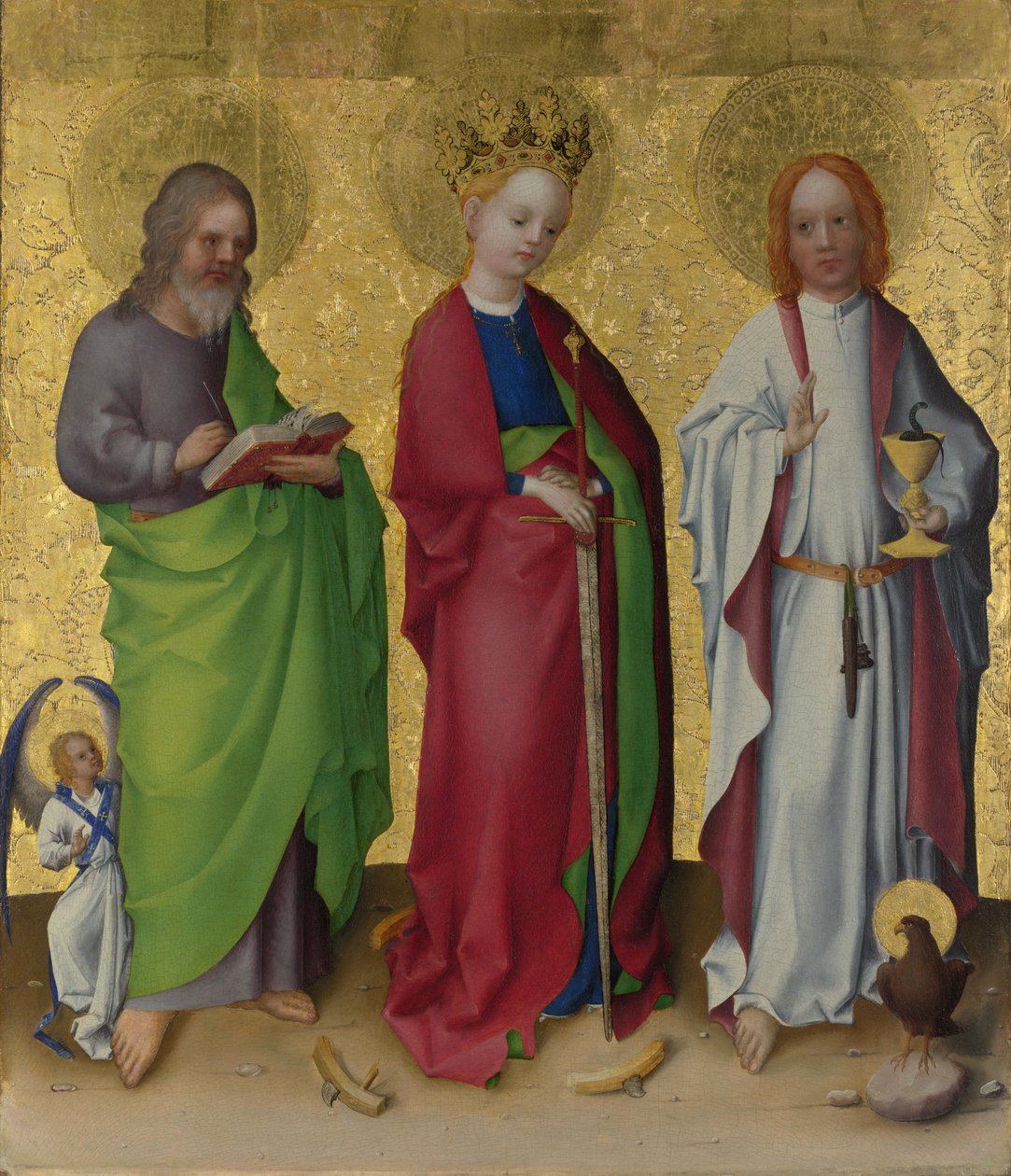 Aziz Matta, İskenderiyeli Catherine ve Evangelist John by Stefan Lochner