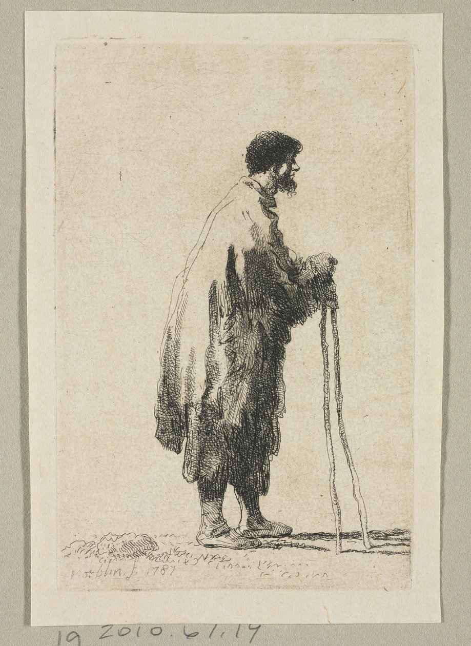 Sağa Bakan Profilde Dilenci by Stefan Juliusz Norblin de la Gourdaine