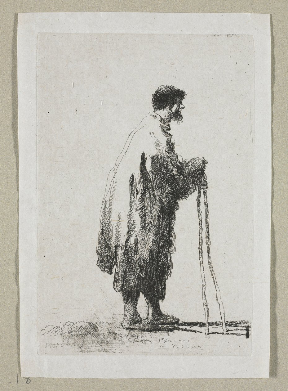 Sağa Bakan Profilde Dilenci by Stefan Juliusz Norblin de la Gourdaine