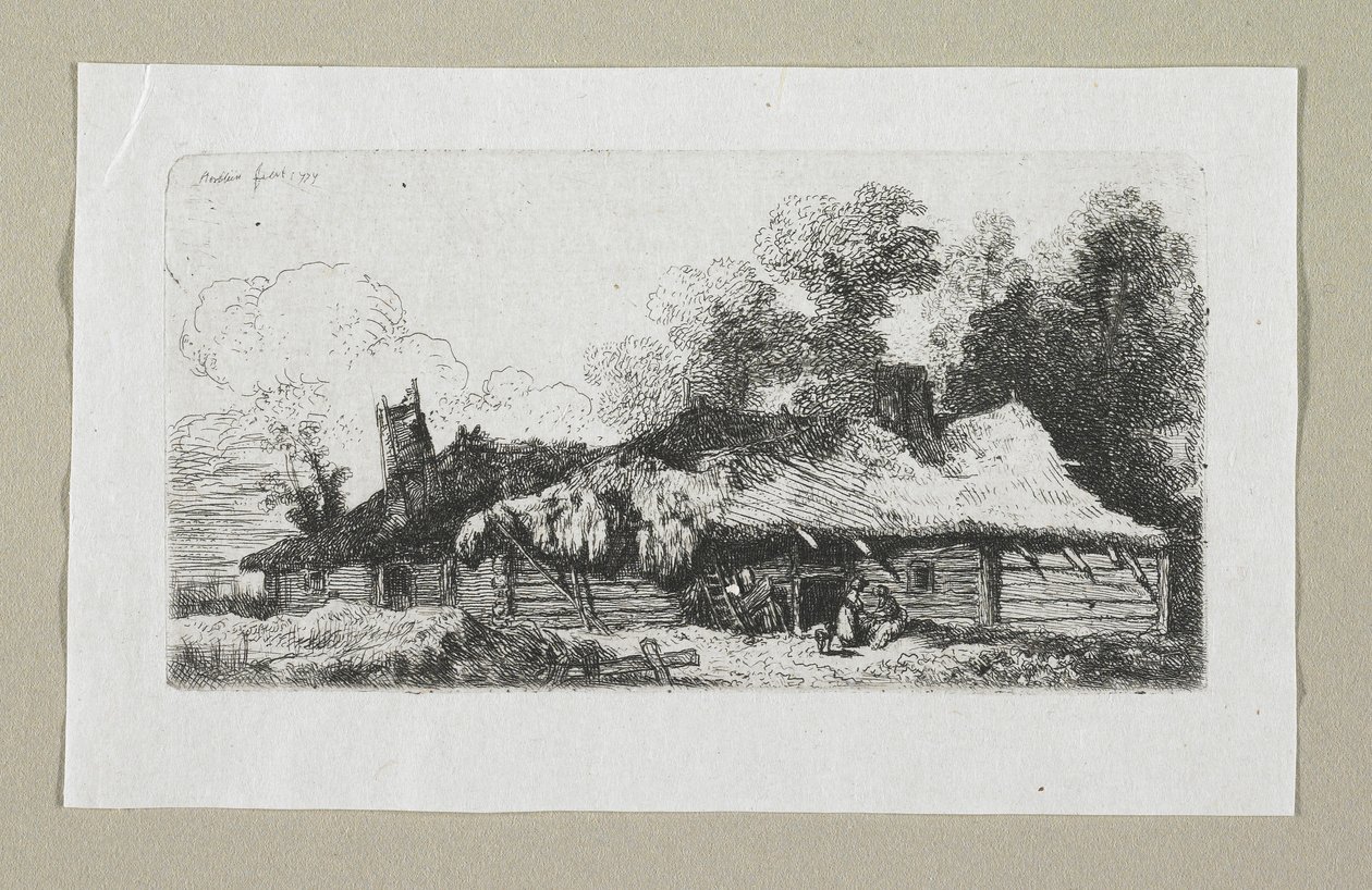 Polonya Çiftliği ile Manzara by Stefan Juliusz Norblin de la Gourdaine