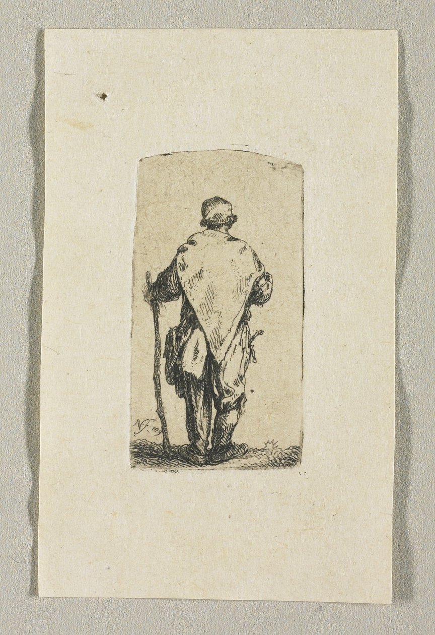 Beyaz Bir Bez Giyen Adam Ayakta by Stefan Juliusz Norblin de la Gourdaine