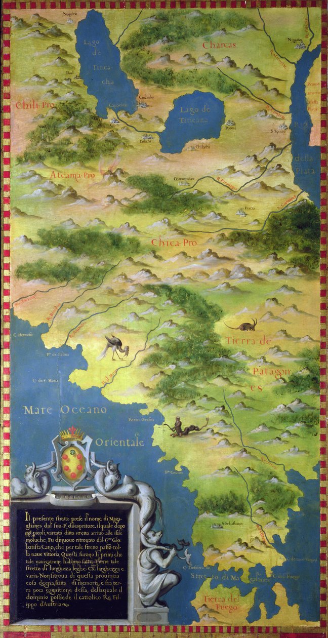 Macellan Boğazı Haritası by Stefano Bonsignori