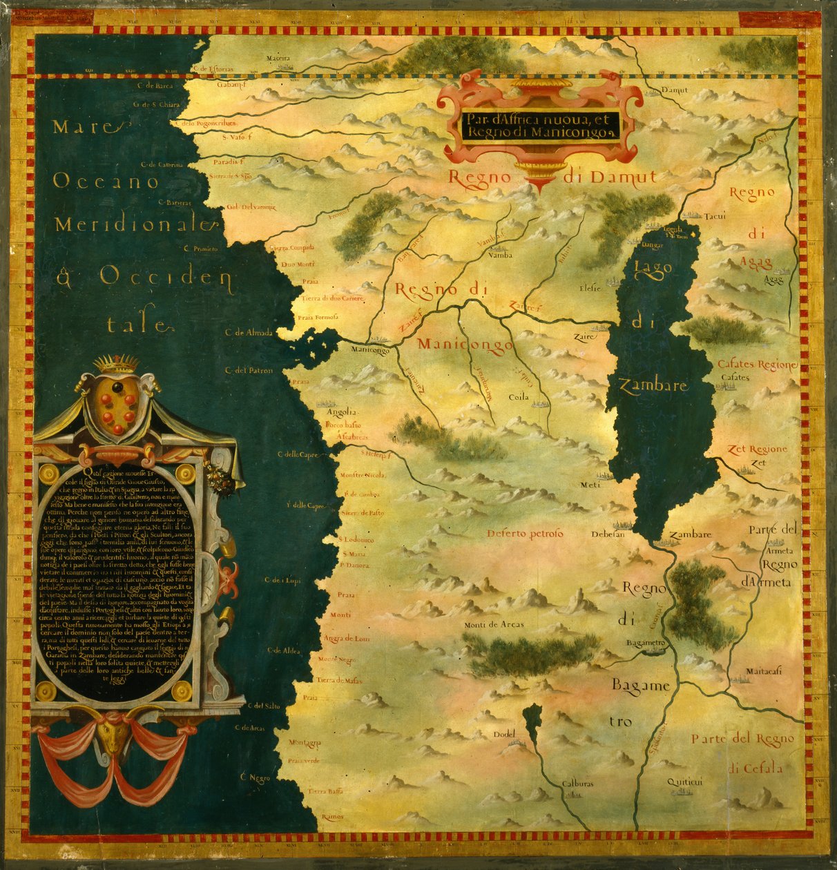 Gabon, Angola ve Kongo by Stefano Bonsignori 1589