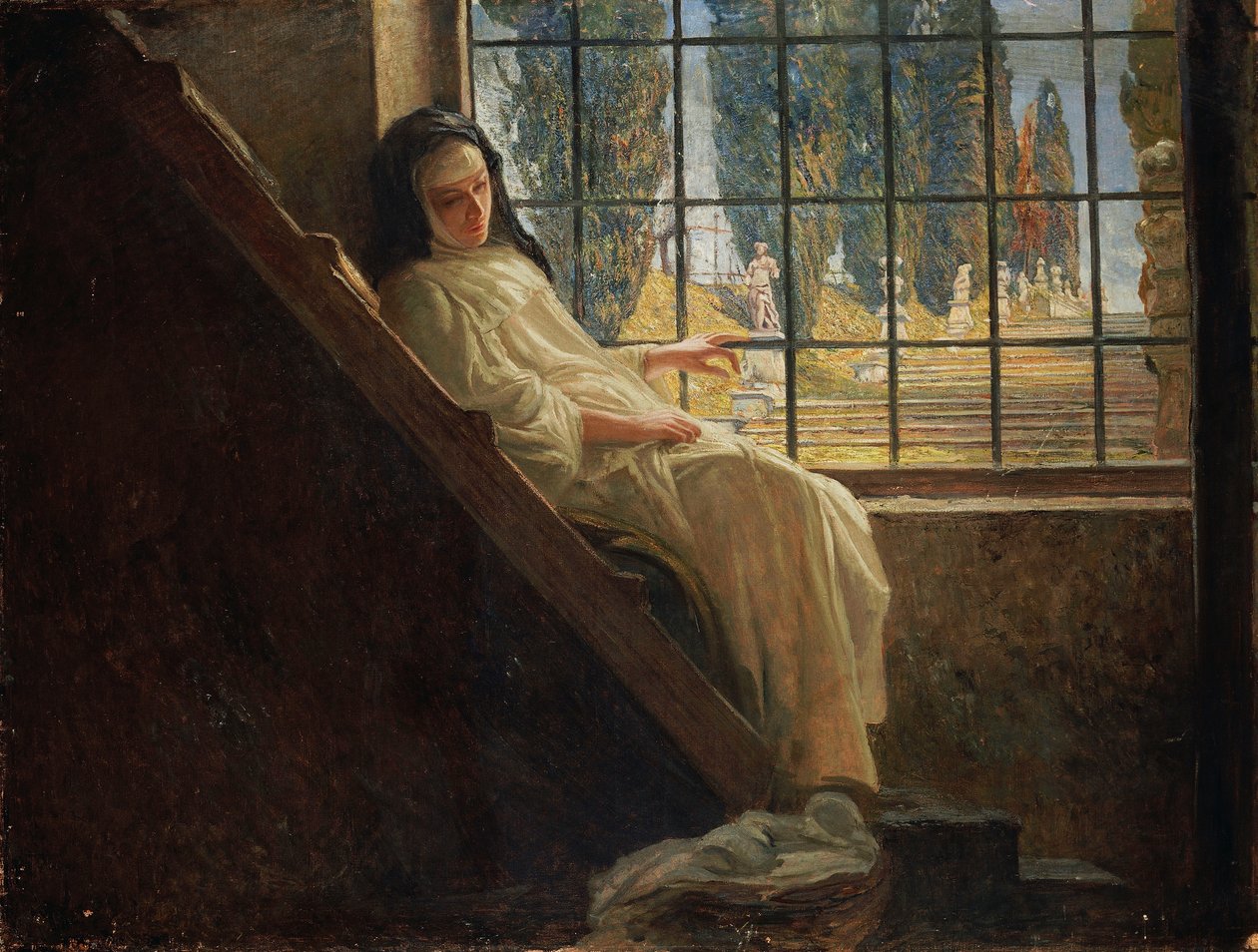 Sessizlik, Stefano Bersani (1872-1914), tuval üzerine yağlı boya by Stefano Bersani