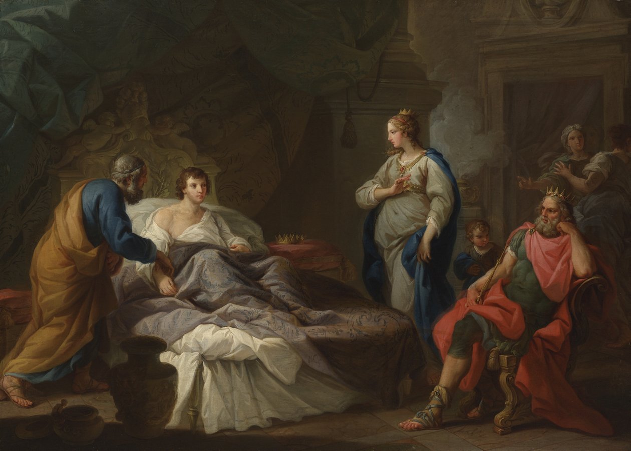 Antiochus Stratonice'ye Hasret, yaklaşık 1740 (tuval üzerine yağlı boya) by Stefano Pozzi