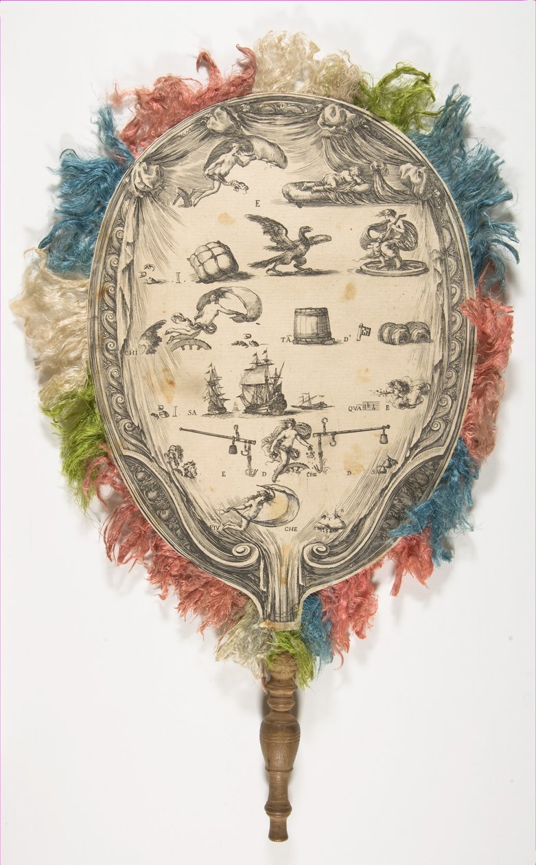 Bir yanda Aşk konusunda bilmecesi olan bir hayran, diğer yanda Fortune, ca. 1639. by Stefano della Bella