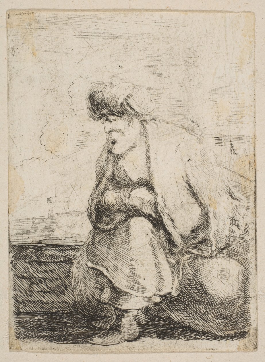 Taş Üzerinde Oturan Yaşlı Bir Türk, M.Ö. 1662. by Stefano della Bella