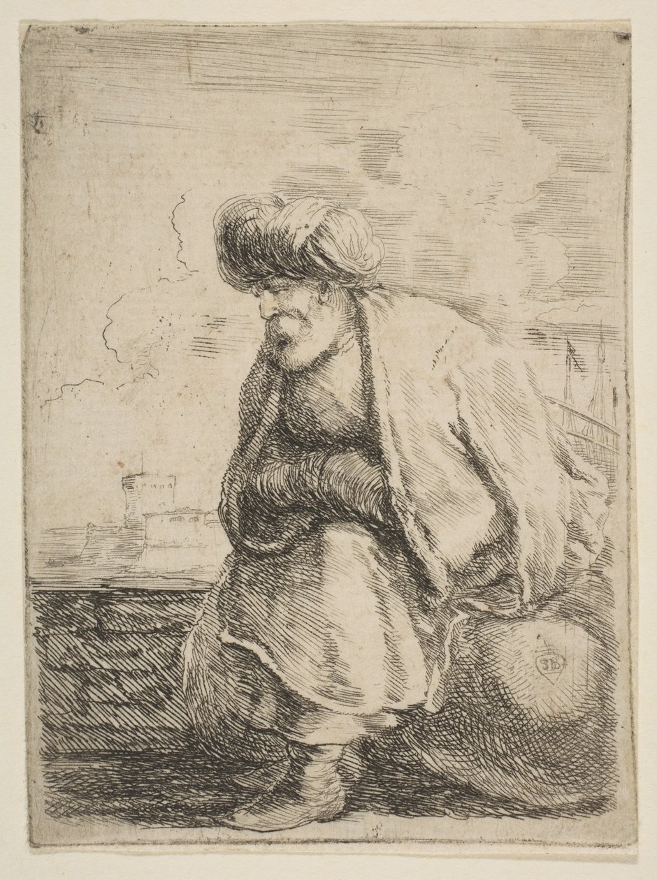 Taş Üzerinde Oturan Yaşlı Bir Türk, M.Ö. 1662. by Stefano della Bella