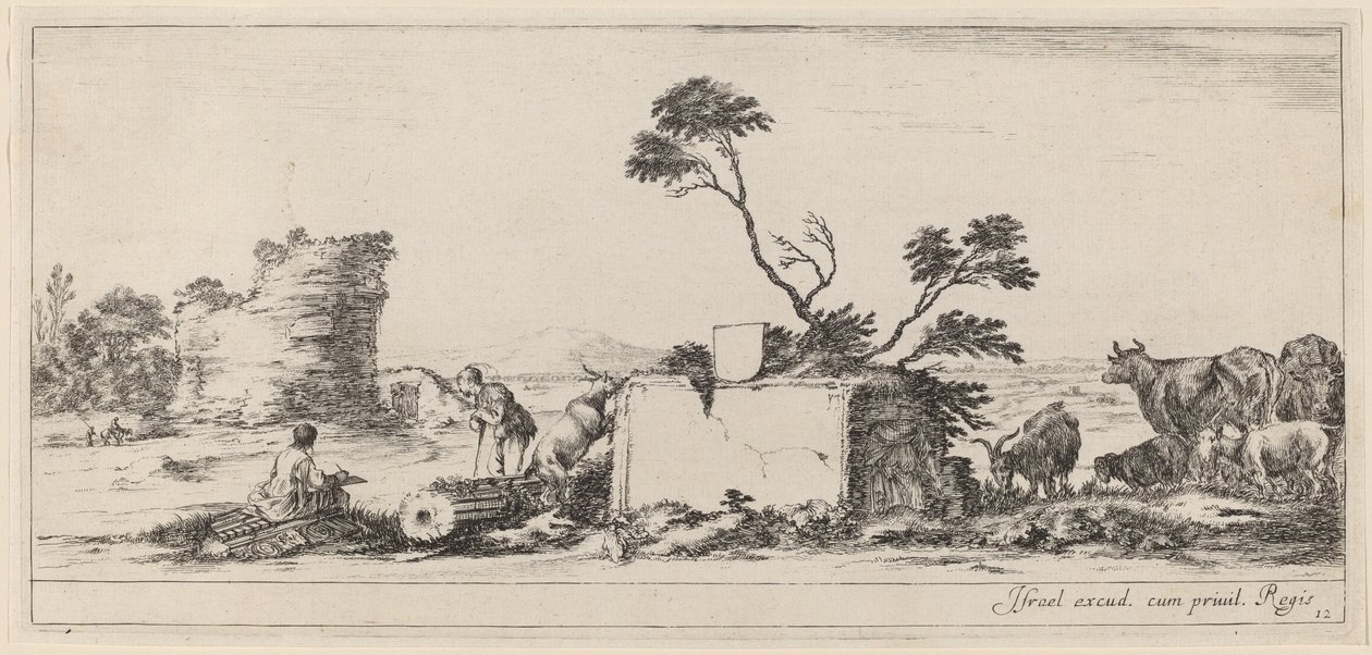 Sanatçı Eskiziyle Campagna Sahnesi, 1647
