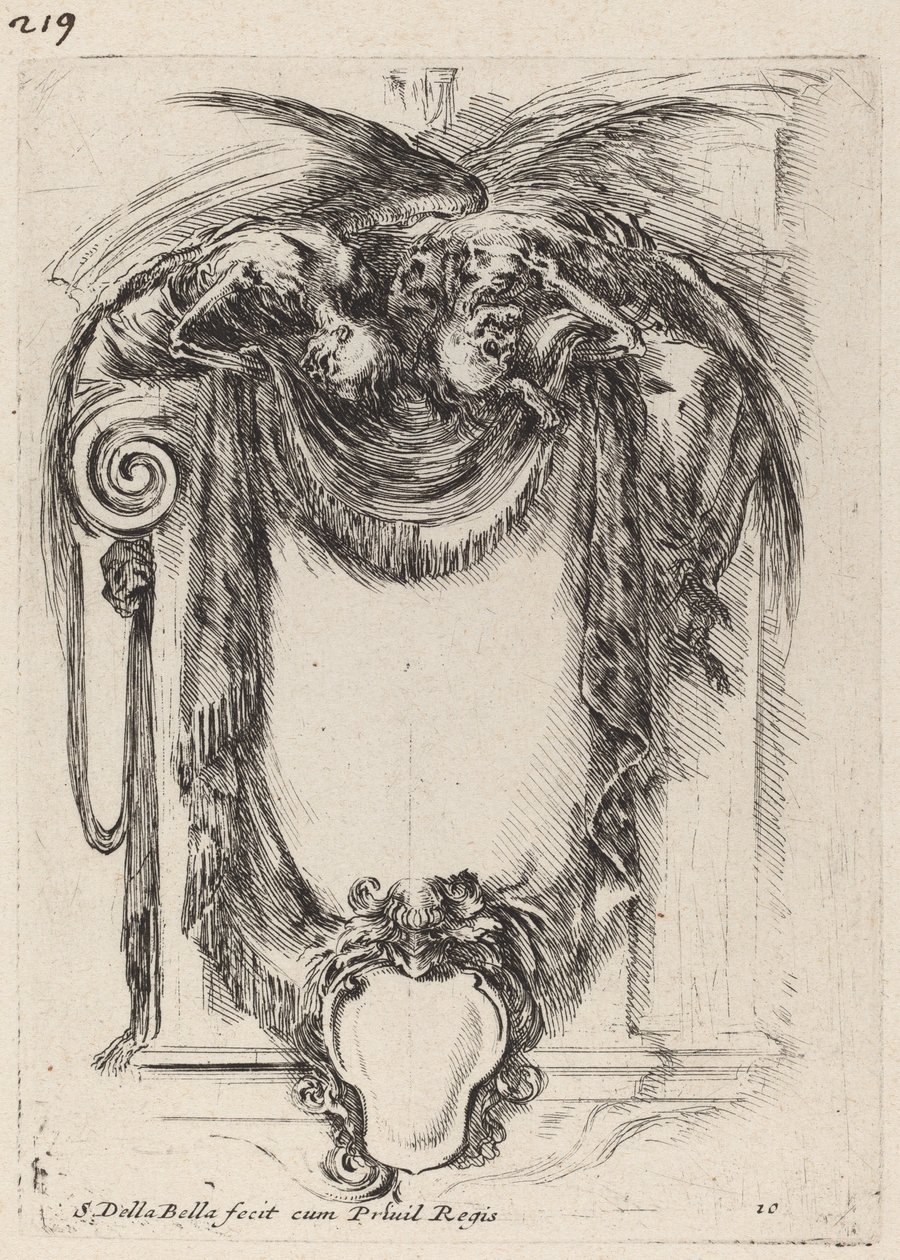 Cesetlerden Asılan Kartuş, 1647. by Stefano della Bella