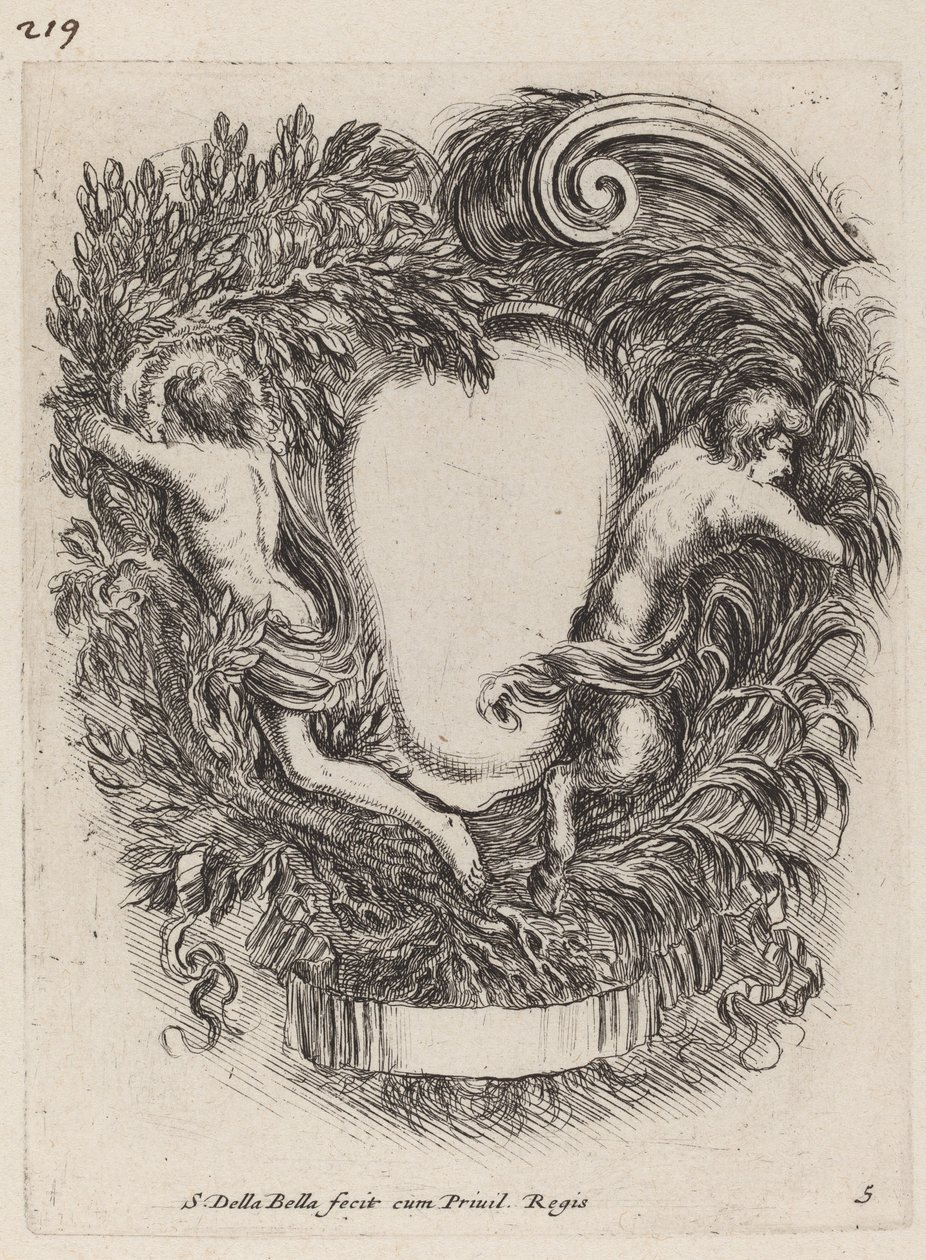 Apollo ve Pan ile Kartuş, 1647. by Stefano della Bella