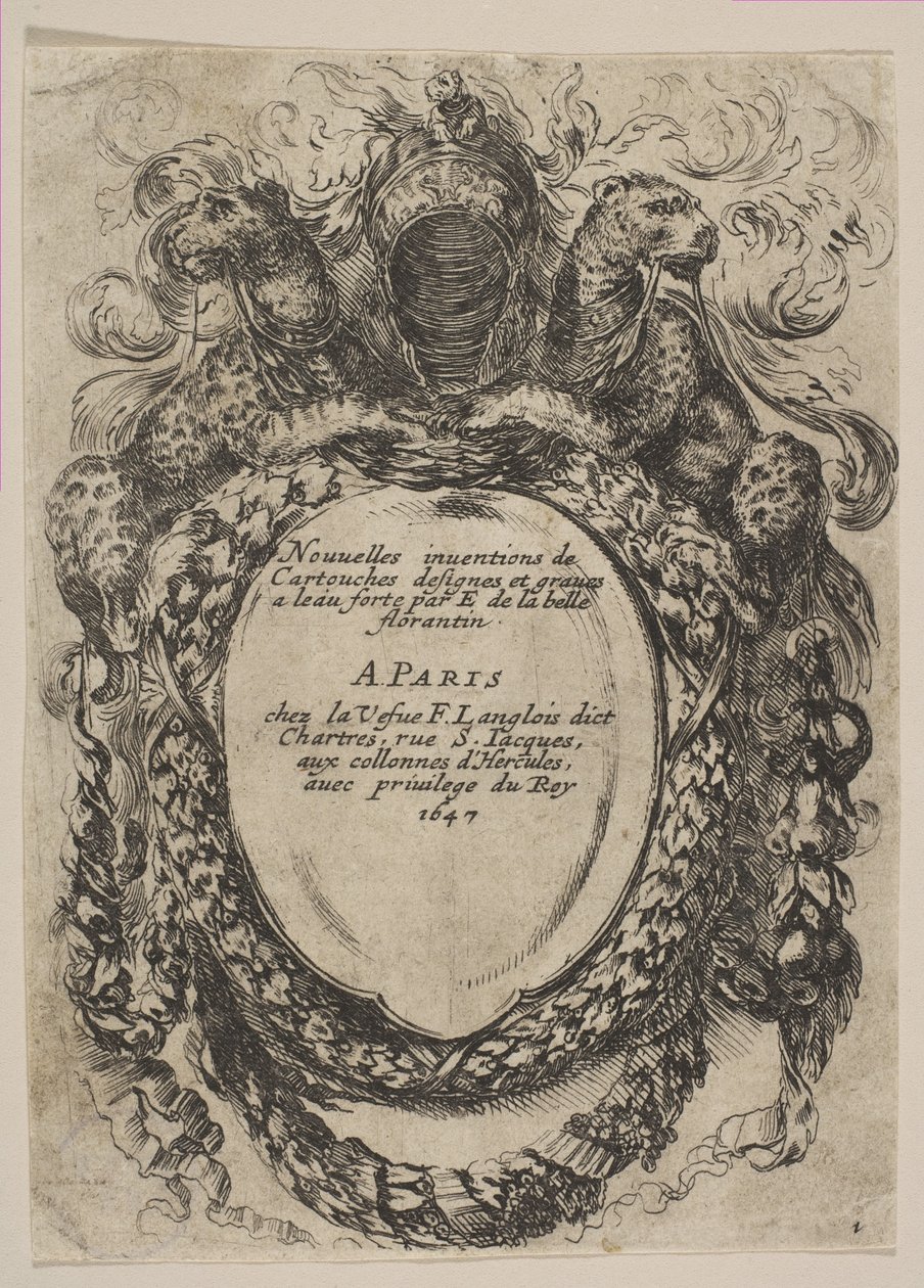 Başlıklı Kartuş: Kartuşların Yeni Buluşları, 1647. by Stefano della Bella