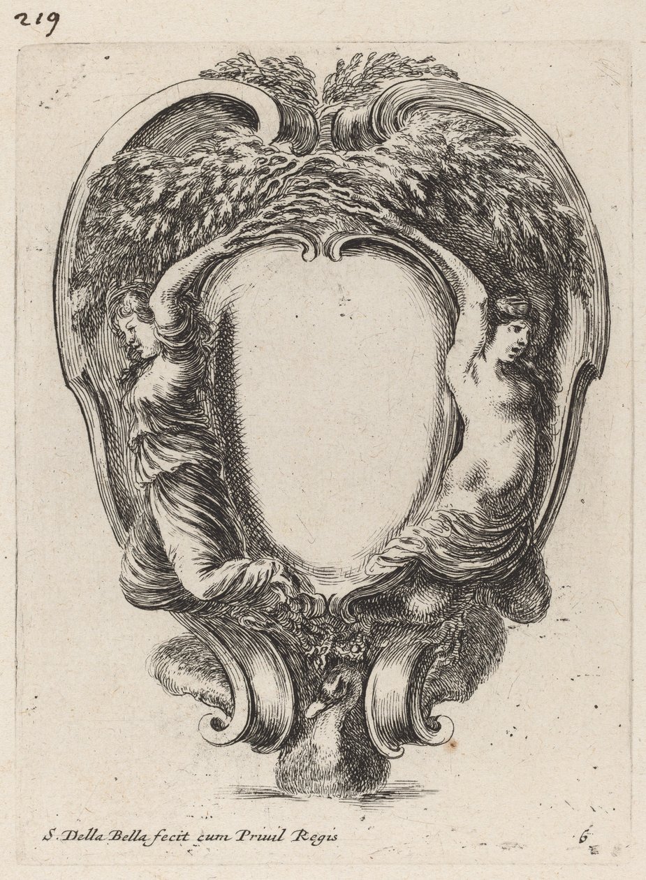 Ağaçlara Dönüşen İki Perili Kartuş, 1647. by Stefano della Bella