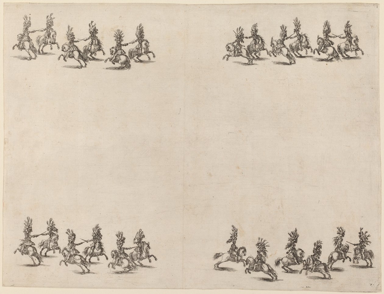 Kılıçlarla Dövüşen Süvariler, 1652. by Stefano della Bella
