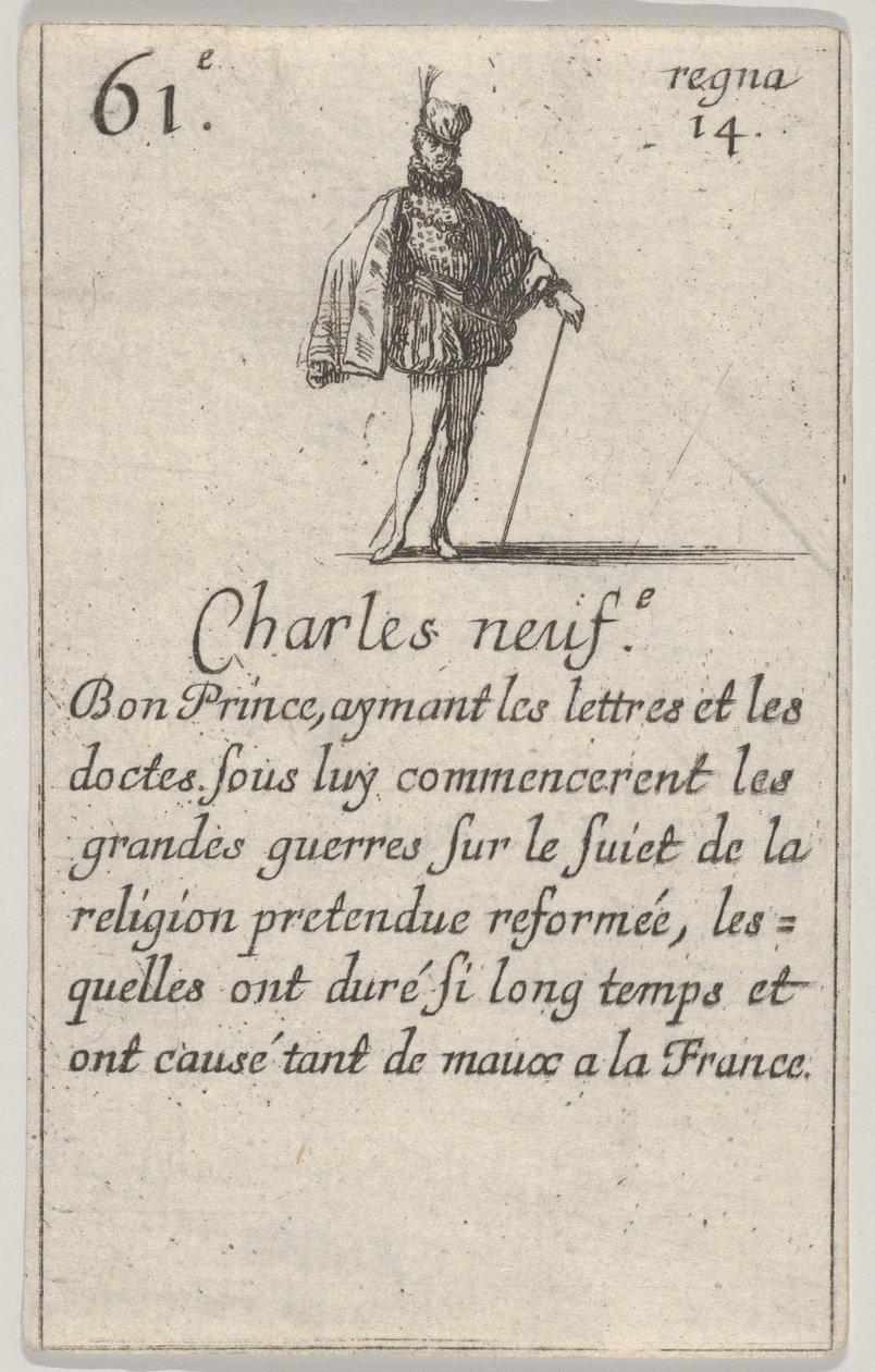 Charles neuf.-e Bon Prince..., Game of the Kings of France