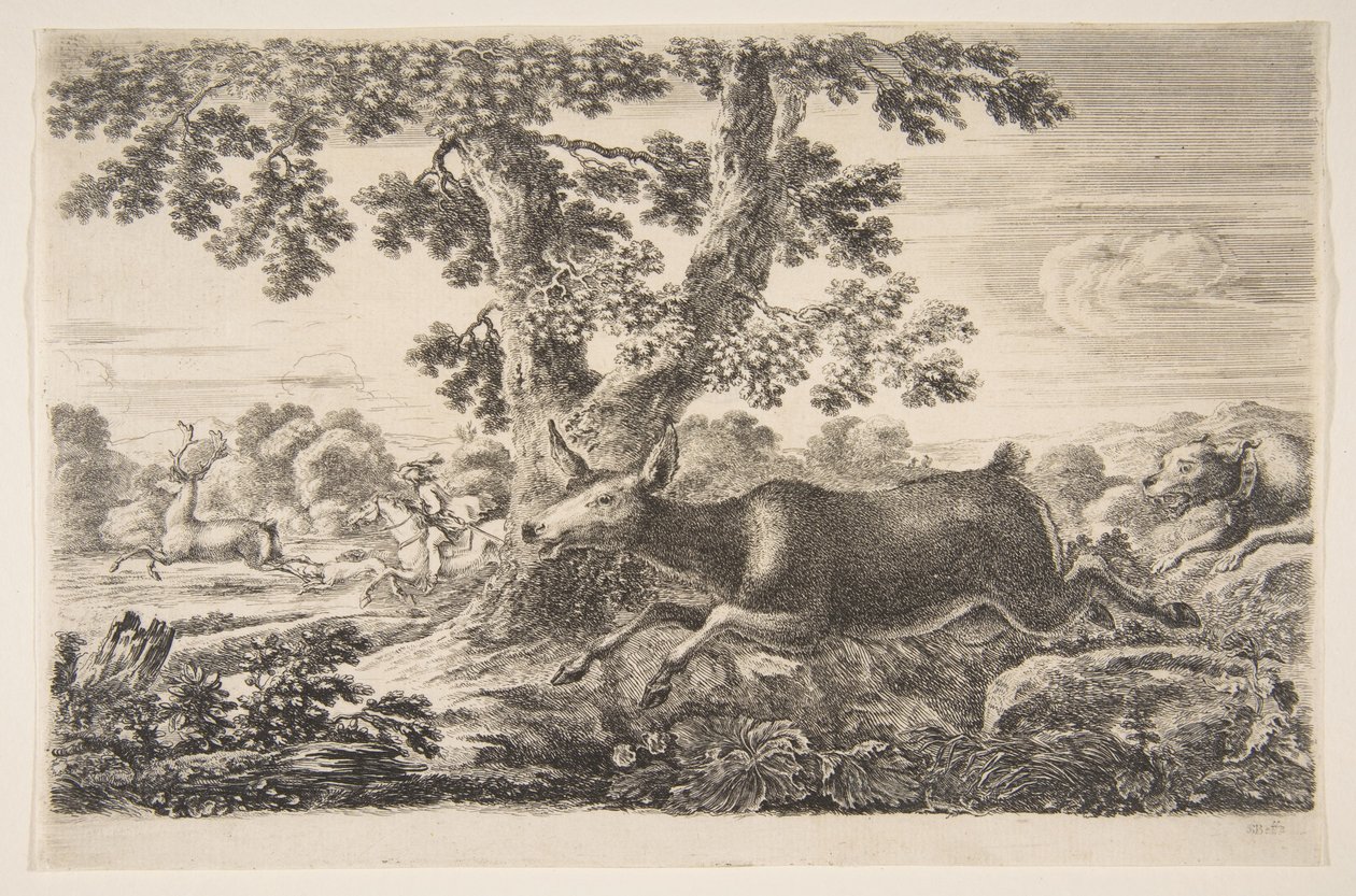 Geyik avı, Hayvan avlarından Farklı hayvanlar için avlar, ca. 1654. by Stefano della Bella